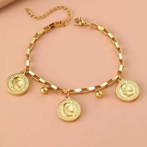 Gold Coin Charm Bracelet